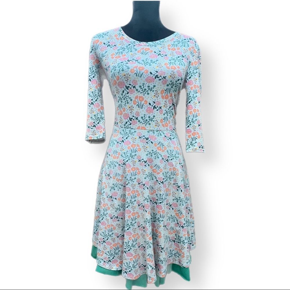 Matilda Jane x Joanna Gaines Floral 3/4 Sleeve Down on the Farm Twirl NWOT XS
